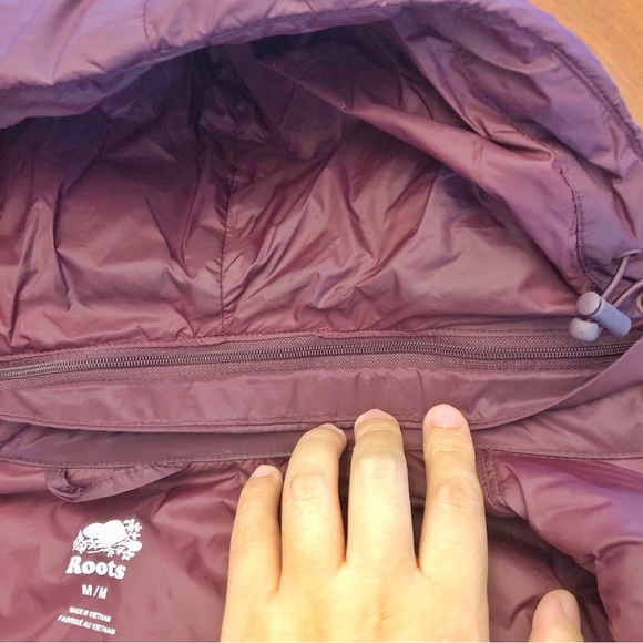 ROOTS Down Fill Winter Coat Puffer Jacket  Lightweight Packable Oversized.Medium - Picture 14 of 16